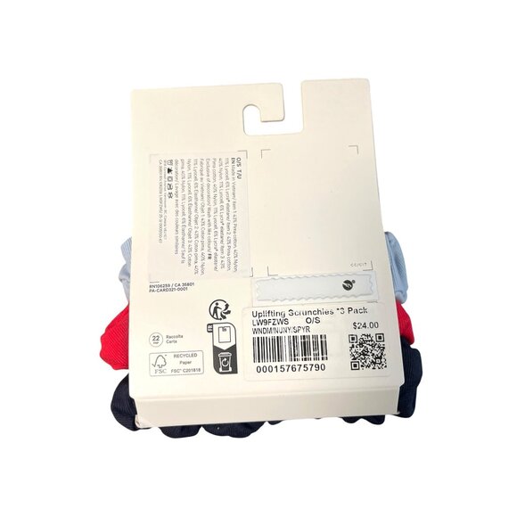 Lululemon Uplifting Scrunchies 3-Pack Windmill/Nautical Navy/Red O/S - Picture 2 of 2